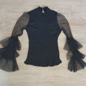 Sheer sleeved sweater